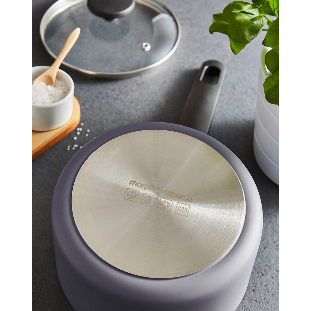 Morphy Richards Grey Recycled Aluminium 5 Piece Saucepan Set Image 9
