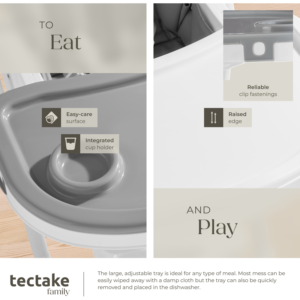 Tectake Sophia 6 Position Adjustable High Chair Image 5