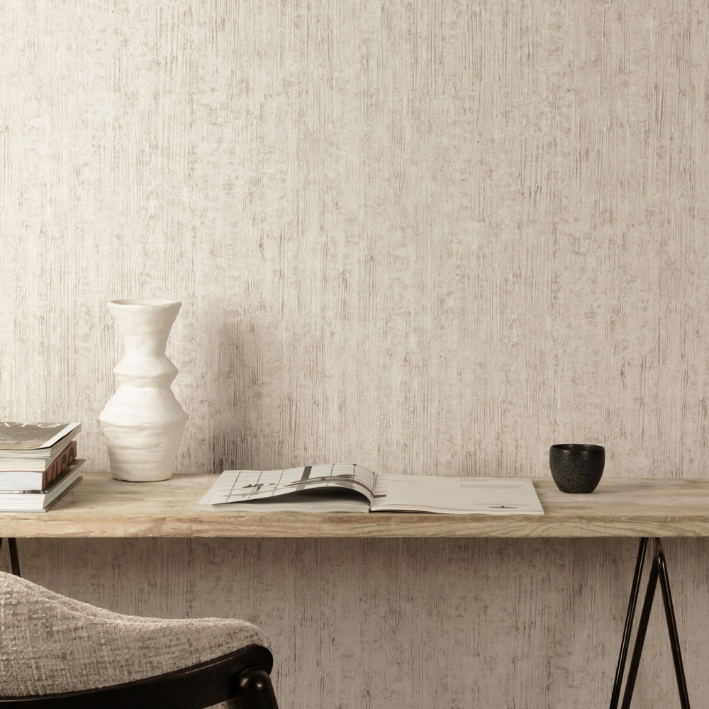 Grandeco Cemento Organic Plaster Effect Textured Taupe Wallpaper Image 3