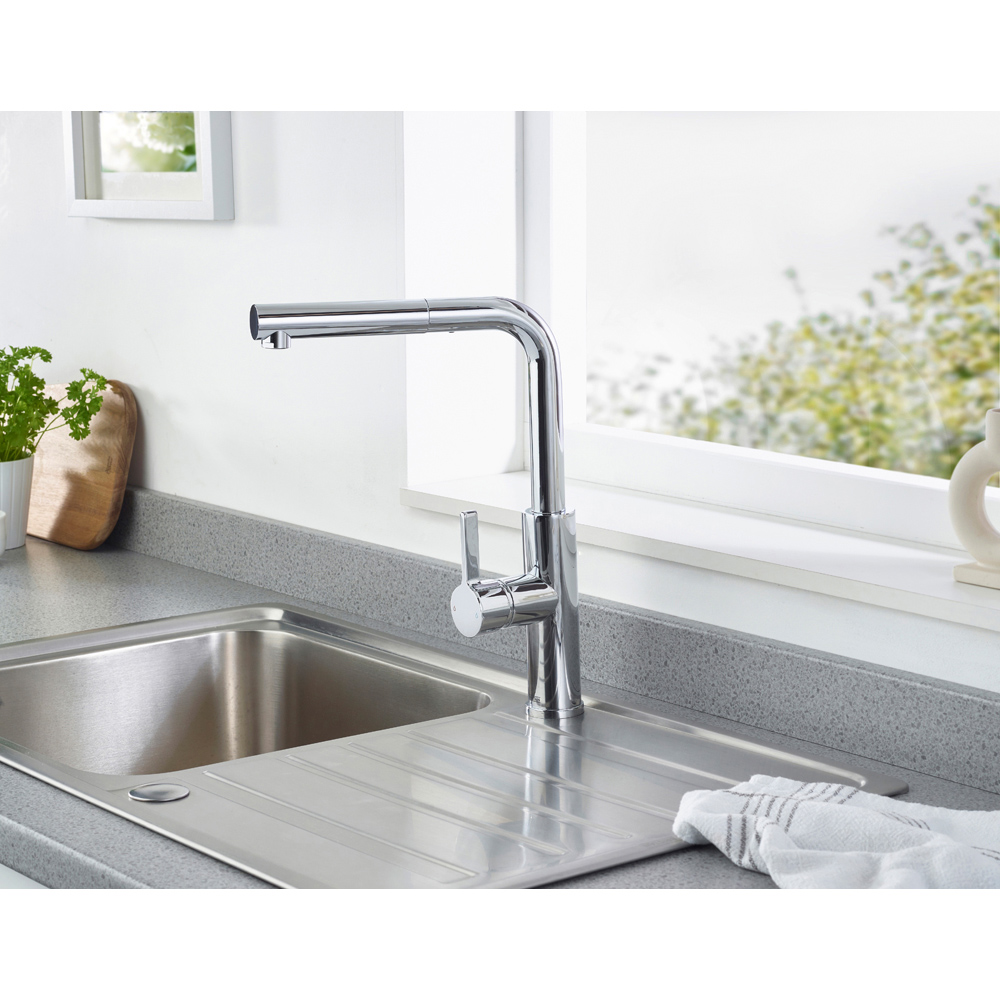 Bristan Profile Chrome Pull Out Kitchen Mono Sink Mixer Tap Image 7