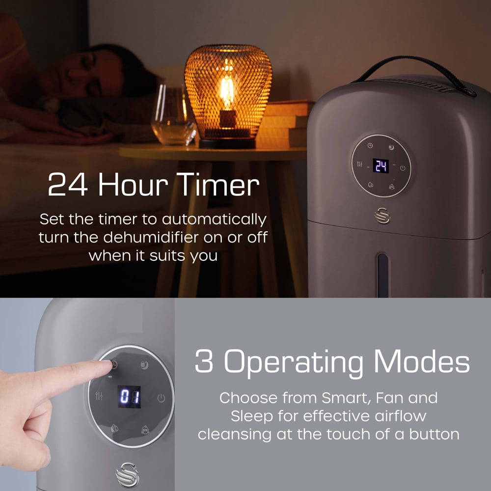 Swan Retro 5L Dehumidifier with 24 Hour Timer and 1.5 Water Tank Image 5