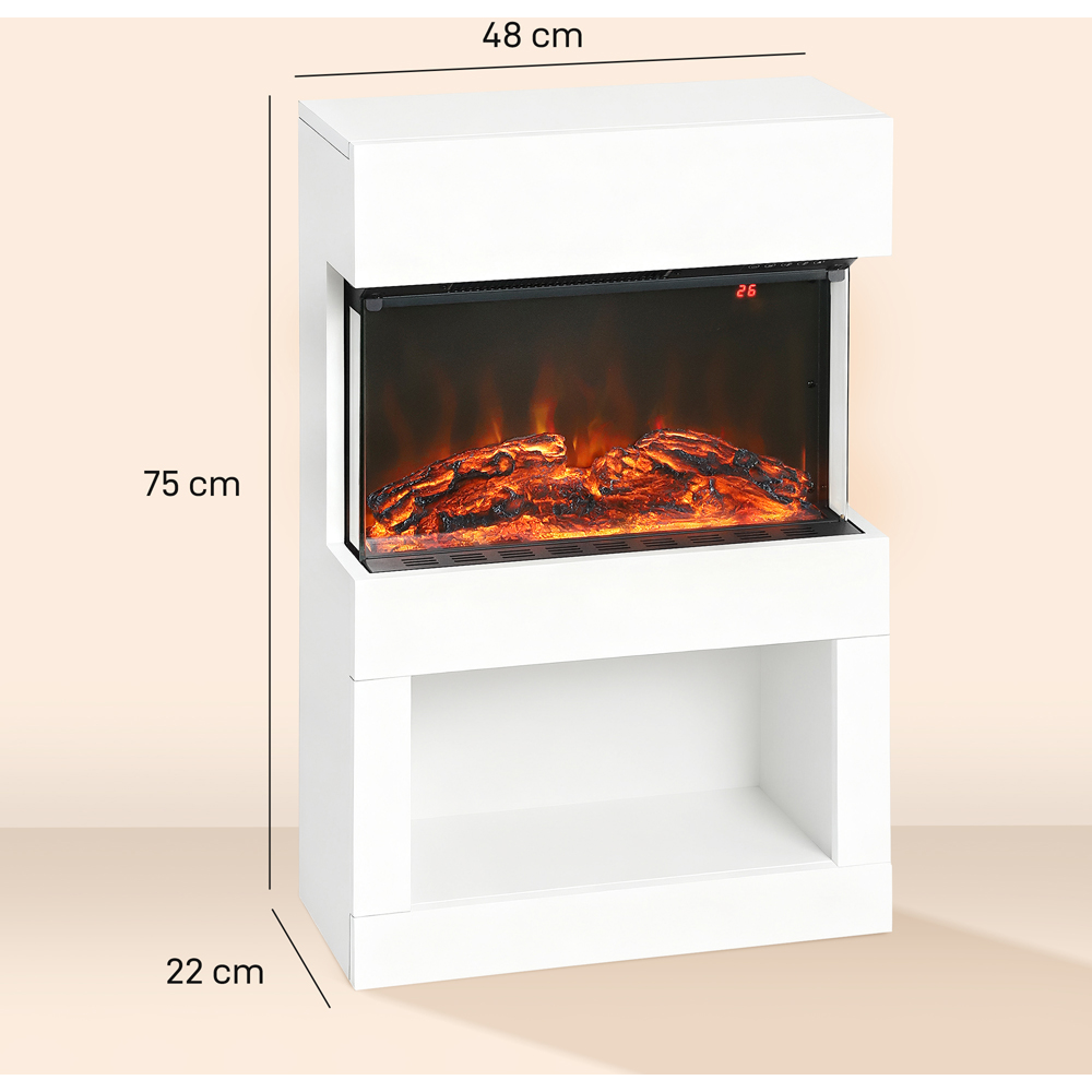 HOMCOM White Electric Fireplace and Mantel with Remote 2000W Image 9