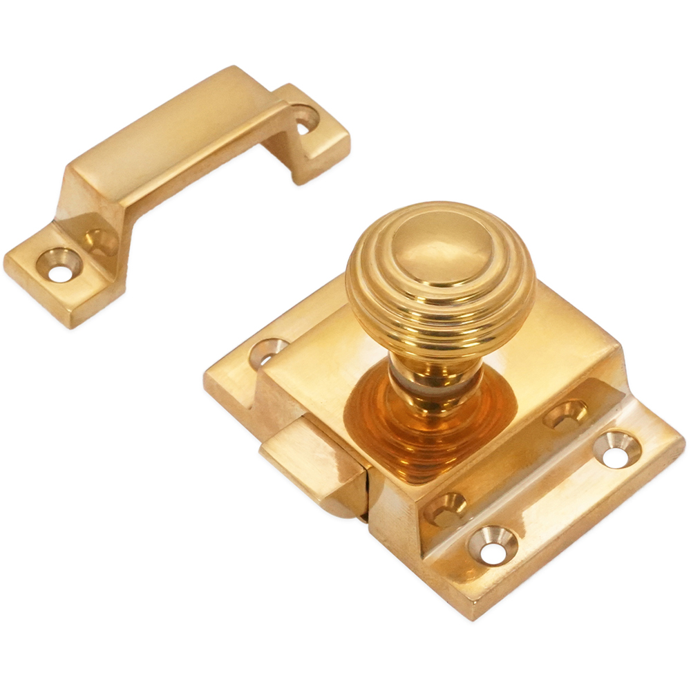 Spira Brass Beehive Polished Brass Unlacquered Cupboard Catch Image 4
