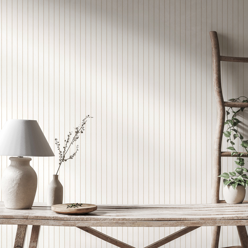 Hoopla Walls Purity Scallop Stripe Grey Wallpaper Image 2