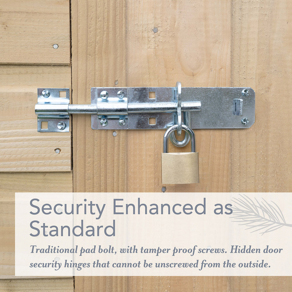 Forest Garden 7 x 5ft Beckwood Double Door 2 Window Pent Shed Image 6