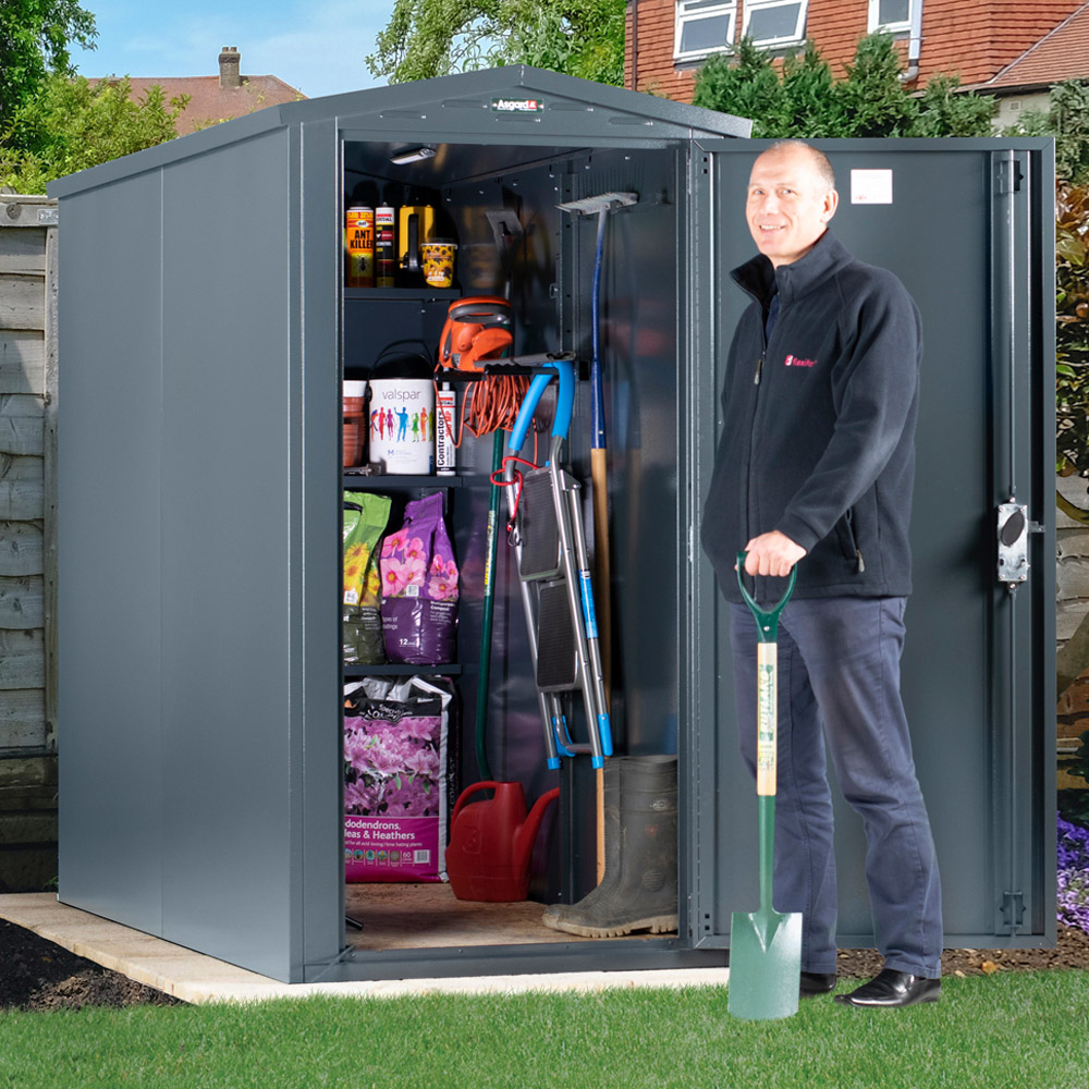 Asgard Sentry 3 x 7ft Green Apex Garden Shed Image 2