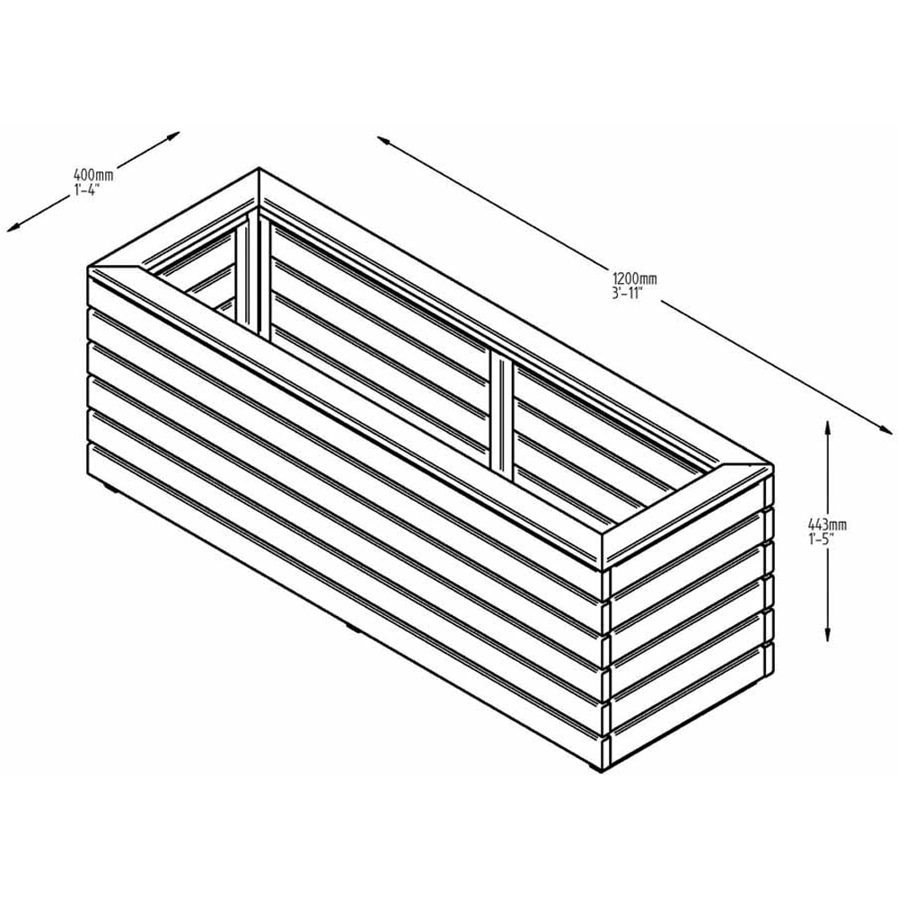 Forest Garden Timber Outdoor Long Linear Planter 120 x 40cm Image 7