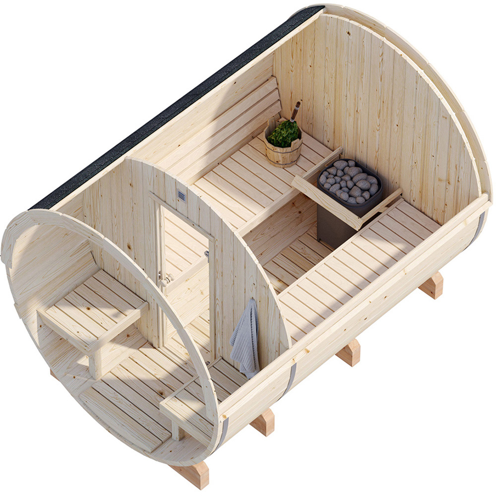 Palmako Anita 7.2 x 9.5ft Outdoor Barrel Wooden Sauna Image 5