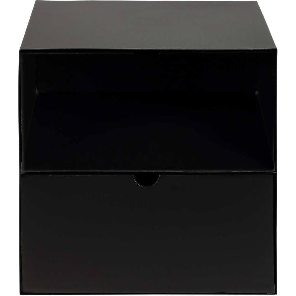 Florence Joliet Single Drawer Single Shelf Matt Black Wall Mounted Bedside Table Image 3