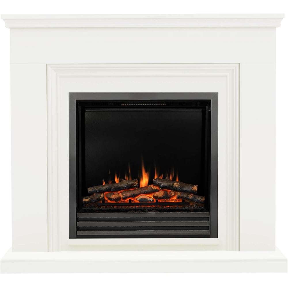 Be Modern Stanton Soft White Timber Electric Fireplace Suite 46 inch Image 3