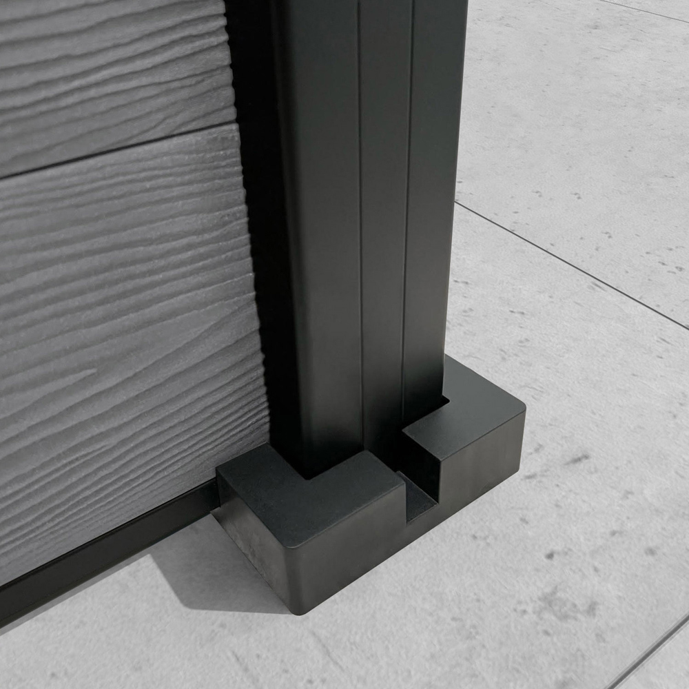 Charles & Ivy Fusion 3ft Mid Grey Fence Panel with Aluminium Posts Image 3