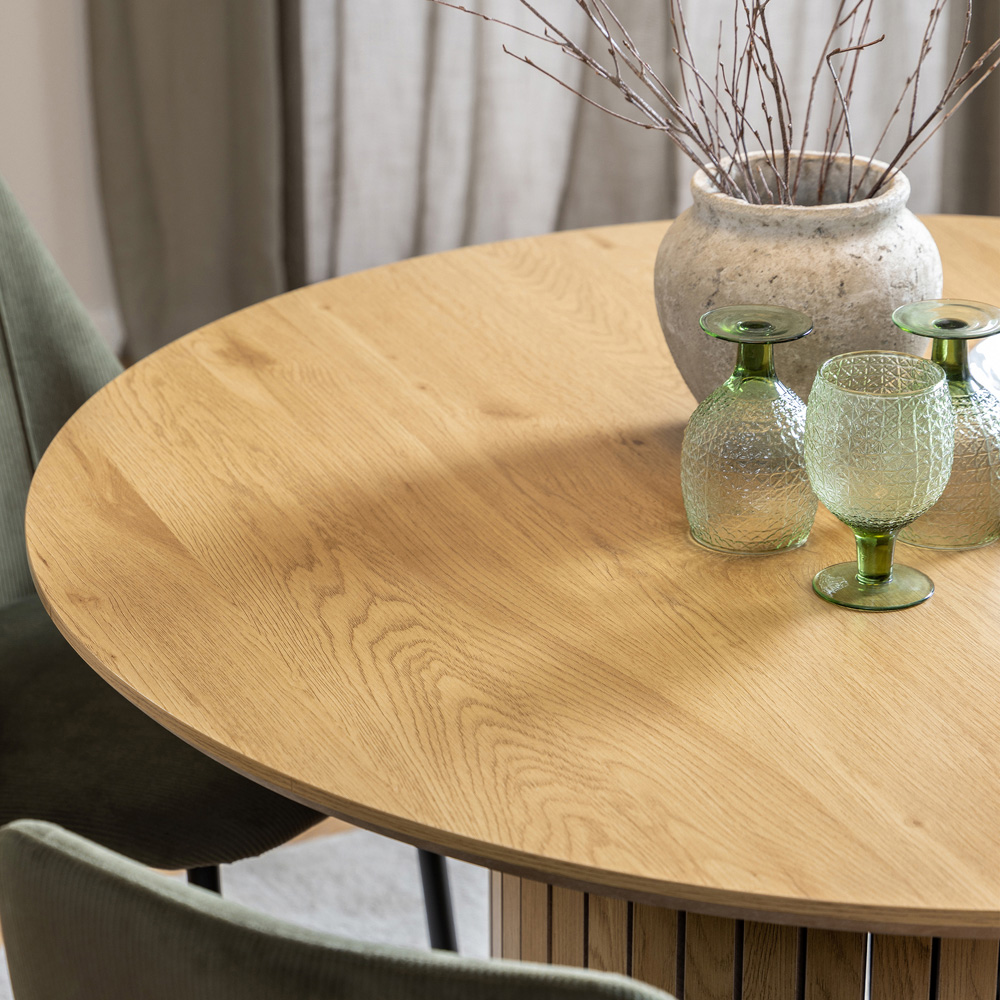 Yale 4 Seater Dining Table Set Oak and Olive Green Image 8