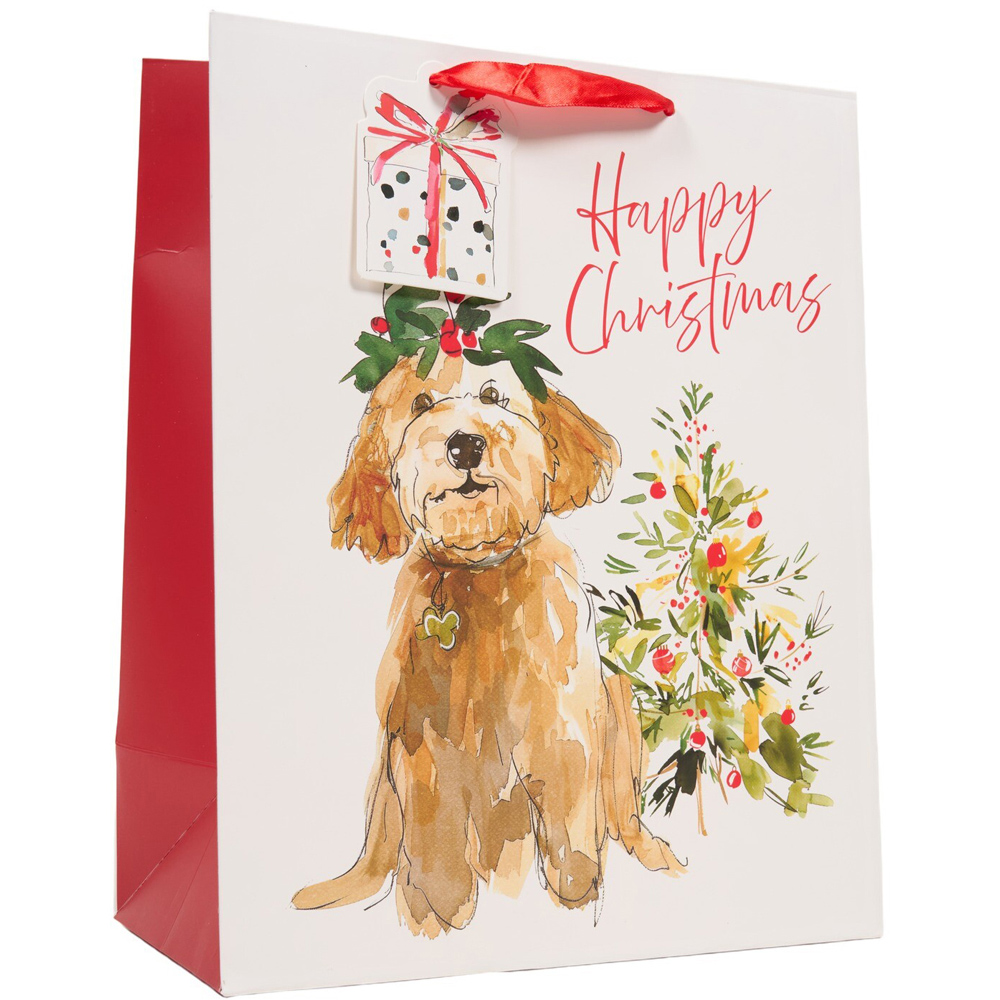 Large Festive Pup Gift Bag Image 3