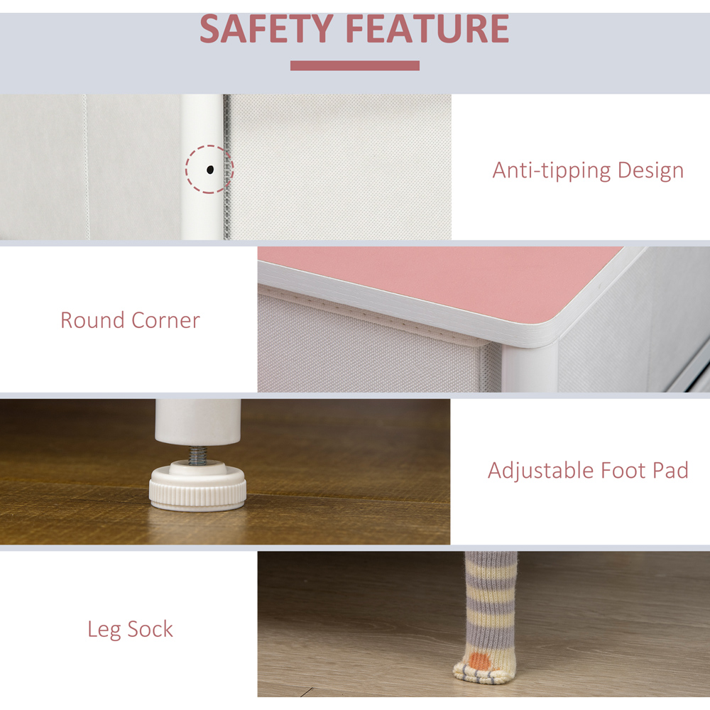 Portland 6 Drawer Pink Chest of Drawer Image 6