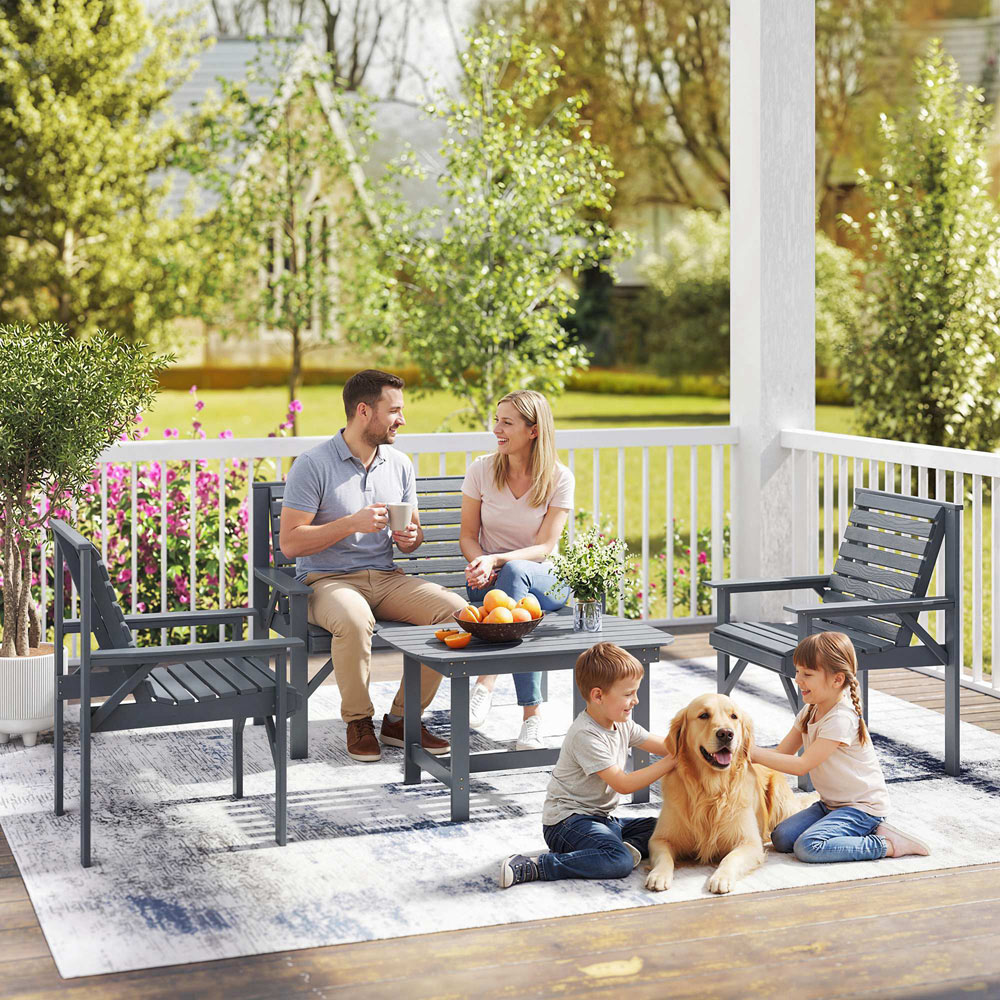 Outsunny 4 Seater Grey Garden Lounge Set Image 8