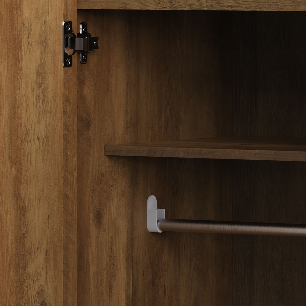 GFW Boston 3 Door Knotty Oak Wood Wardrobe Image 7