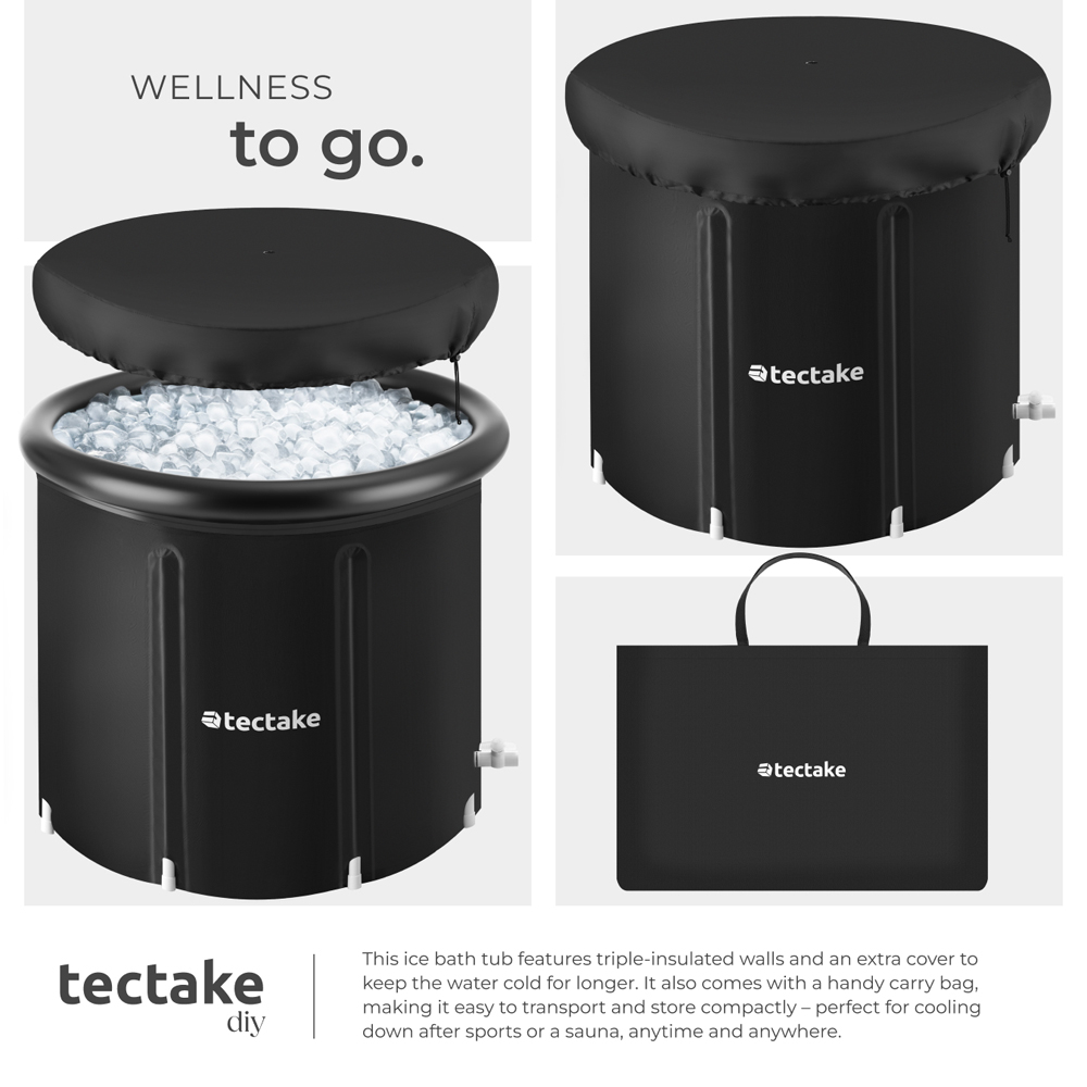 tectake Helsinki Foldable Triple Insulated Portable Ice Bath Barrel with Pump 440L Image 3