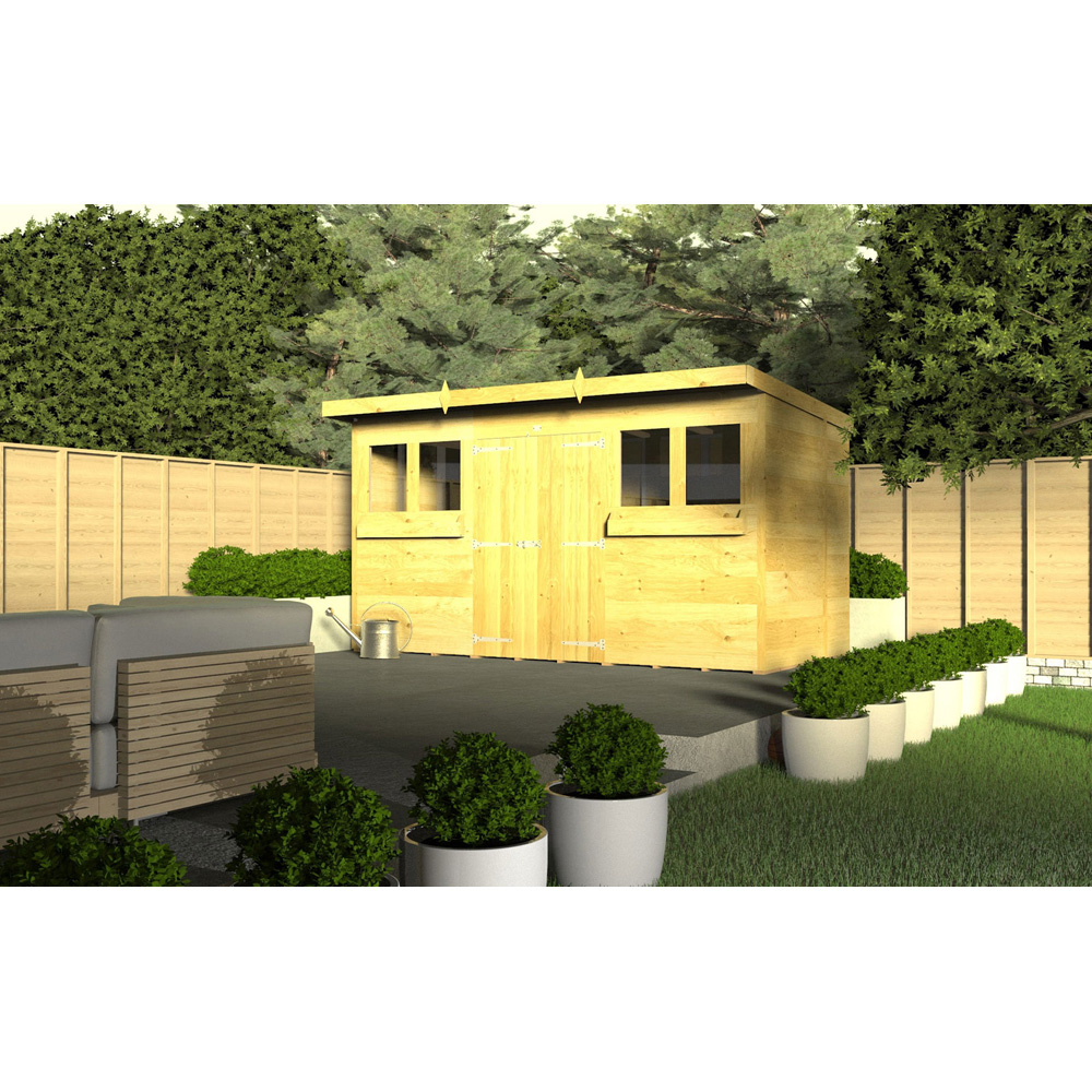 DIY Sheds 16 x 8ft Tongue and Groove Timber Pent Summer Garden Shed Image 2