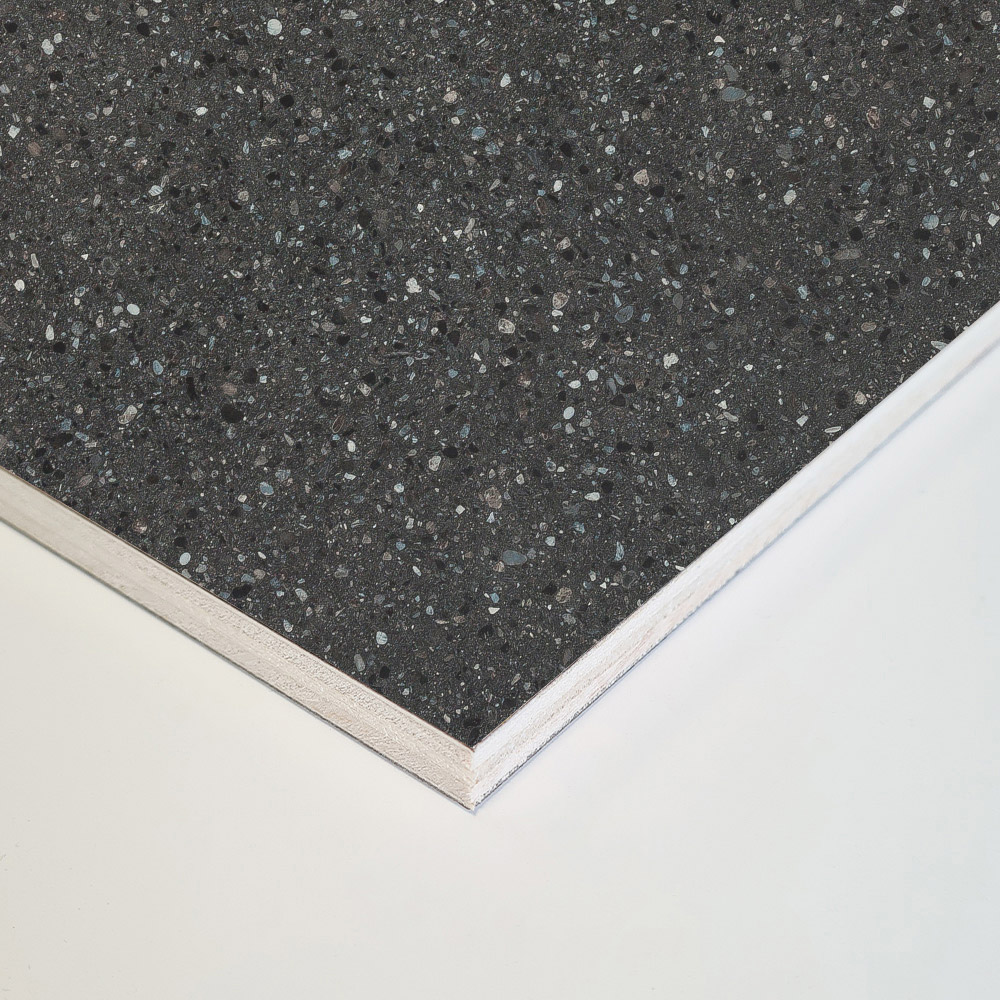 Wetwall Mermaid Tongue and Groove Terrazzo Noir Plywood Shower Panel 2420 x 1185mm Image 3