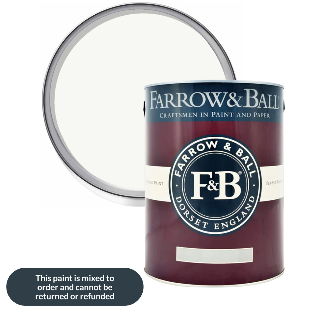 Farrow & Ball Modern Eggshell All White Satin Paint 5L Image 1
