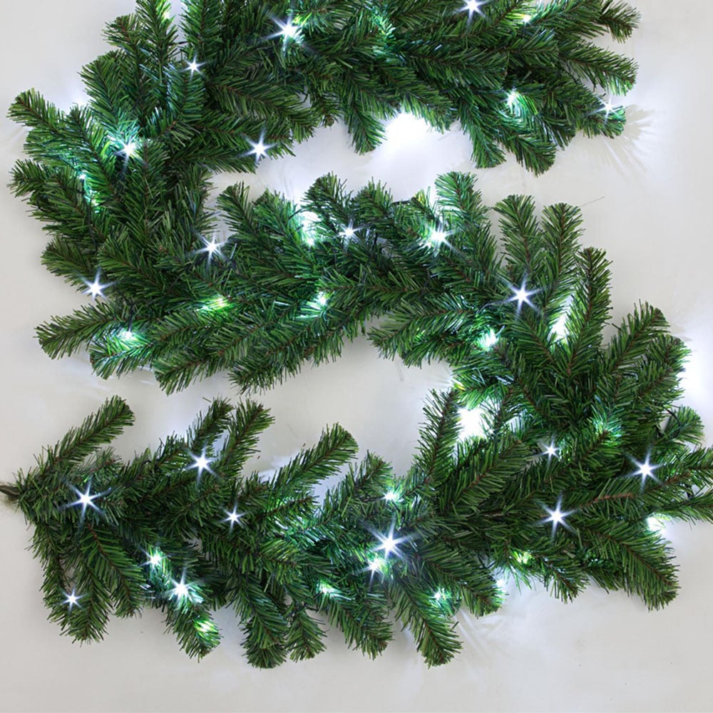 Shatchi Red Alaskan Pine Green Christmas Garland Image 3