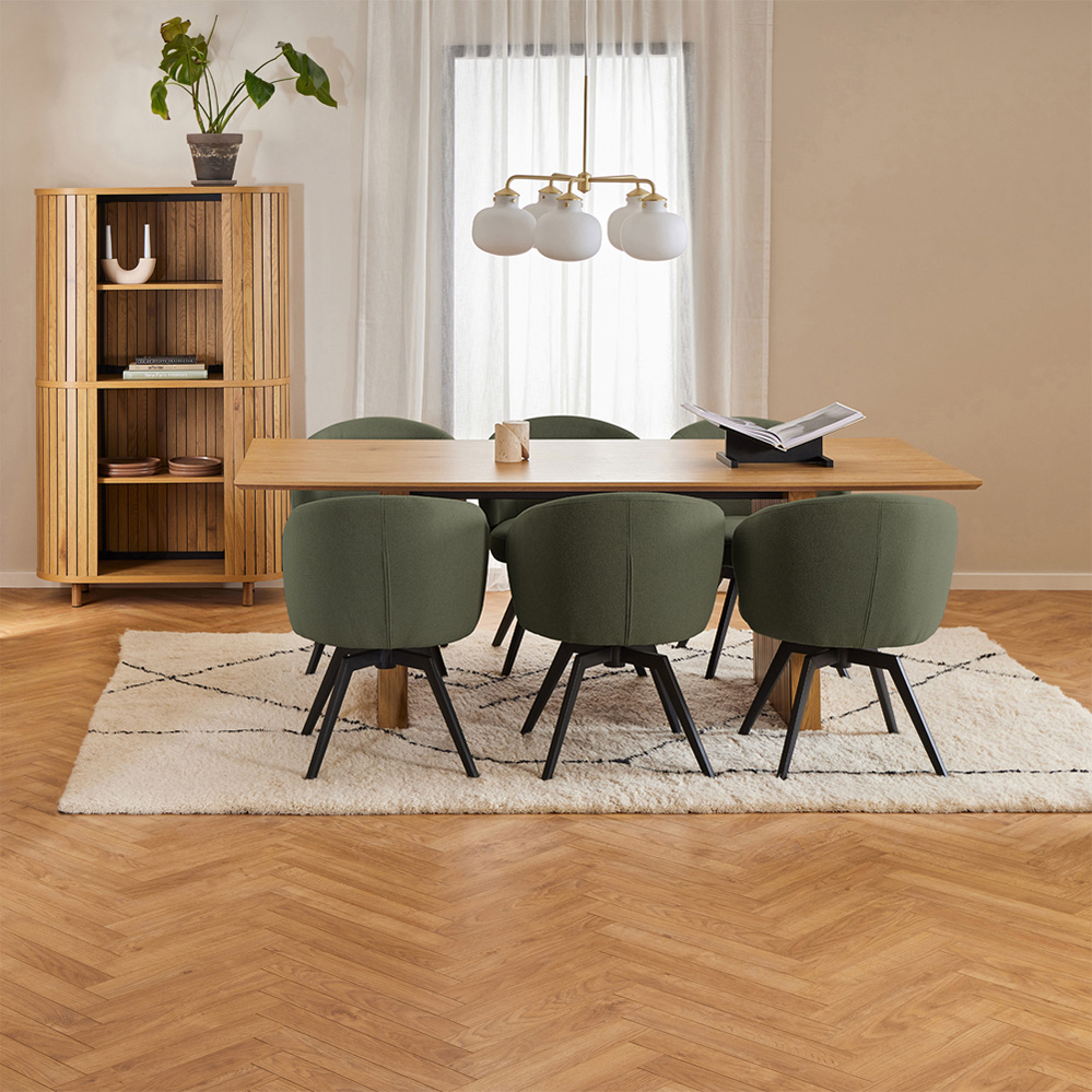 Florence Darlene Green Swivel Dining Chair with Armrest Image 8