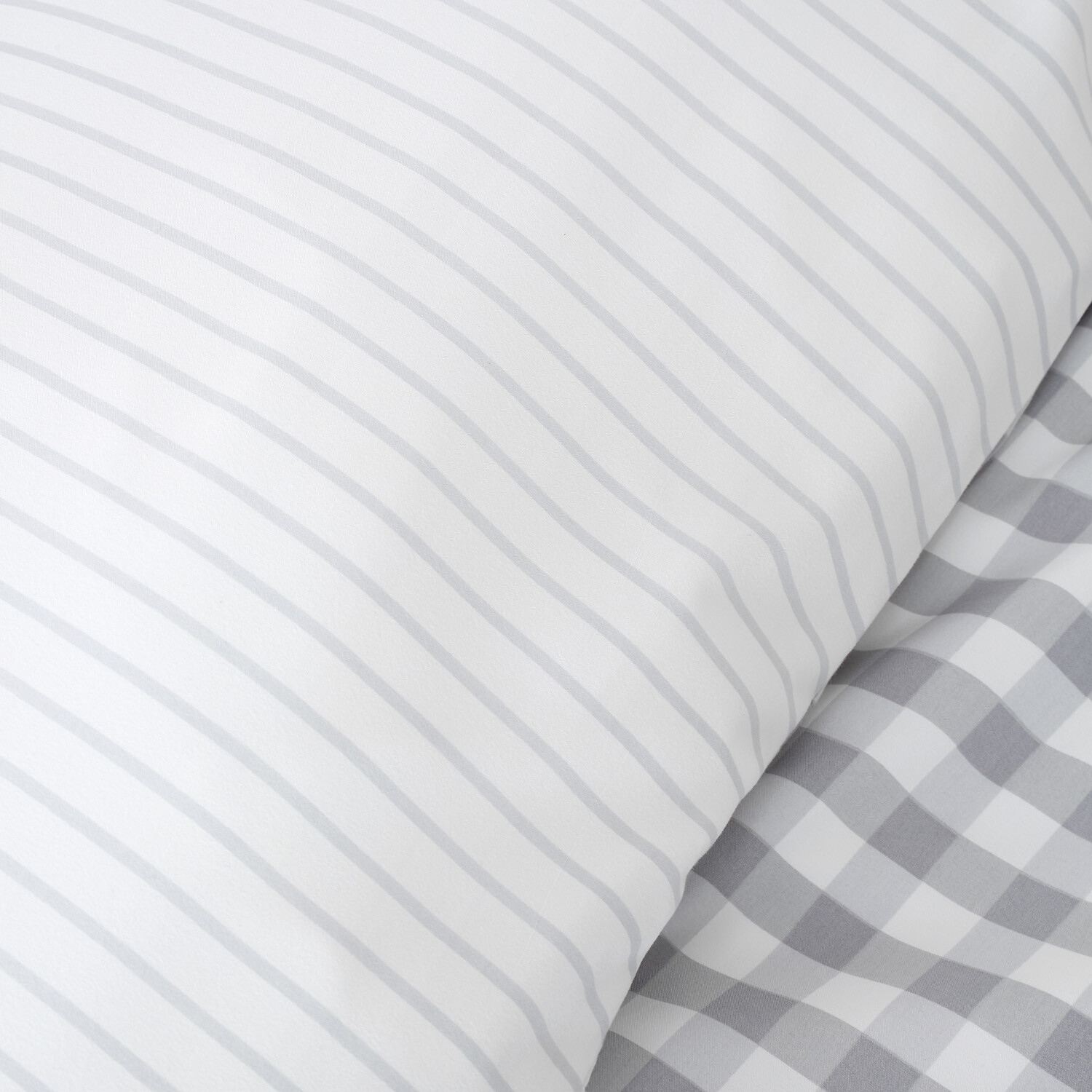 Morgan Check Bedding Set - Grey / Single Image 4