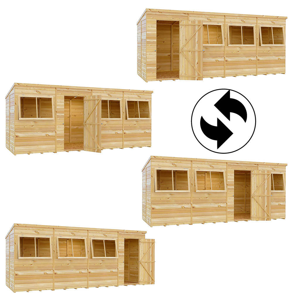 Shire GB 16 x 6ft Shiplap Pent Garden Shed Image 5