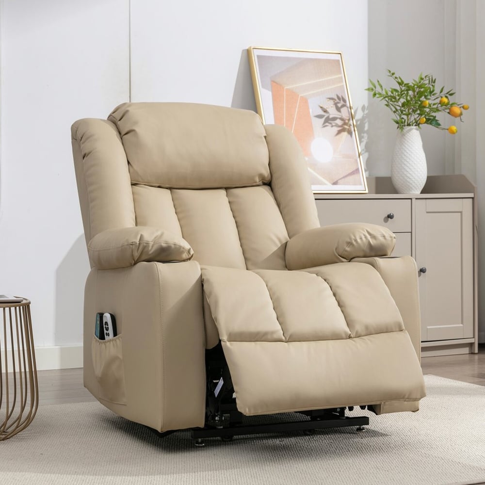 Artemis Home Sheridan Cream Massage and Heat Electric Recliner Chair Image 3