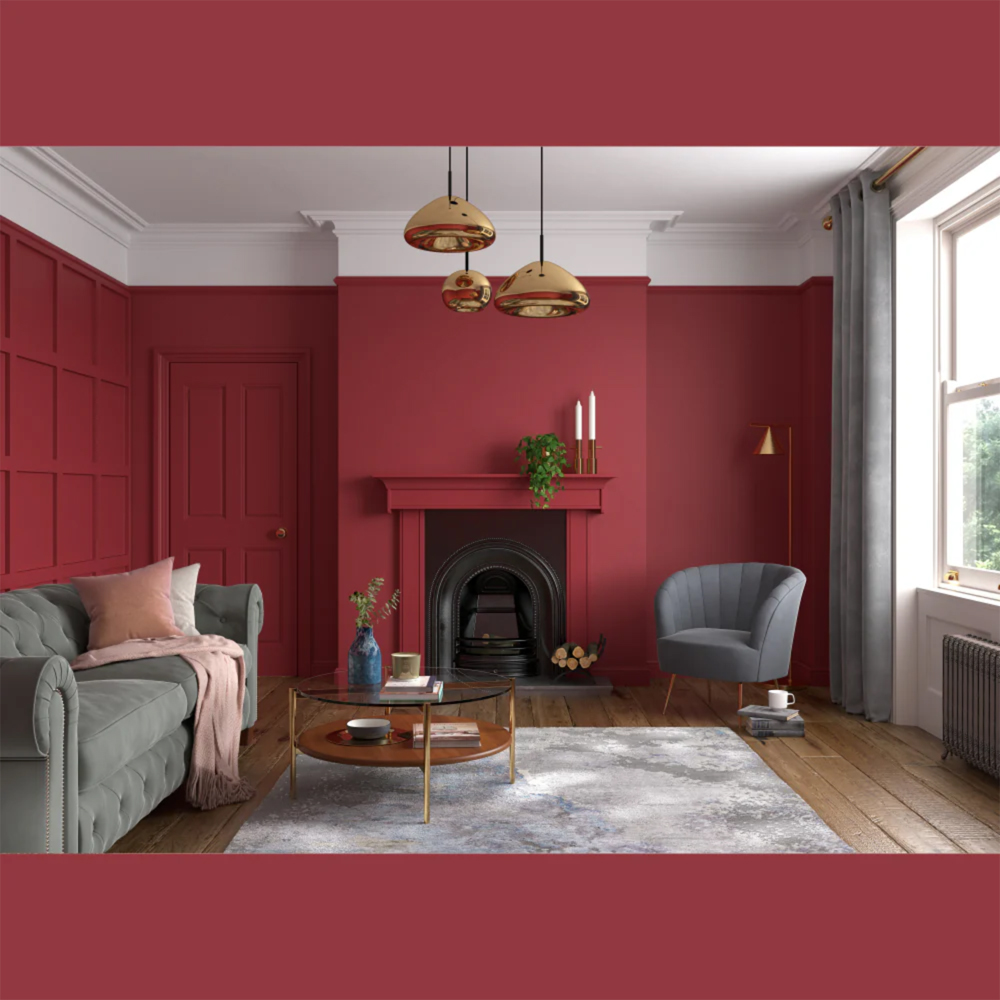 Dulux Heritage Walls and Ceilings Pugin Red Velvet Matt Emulsion Paint 5L Image 4