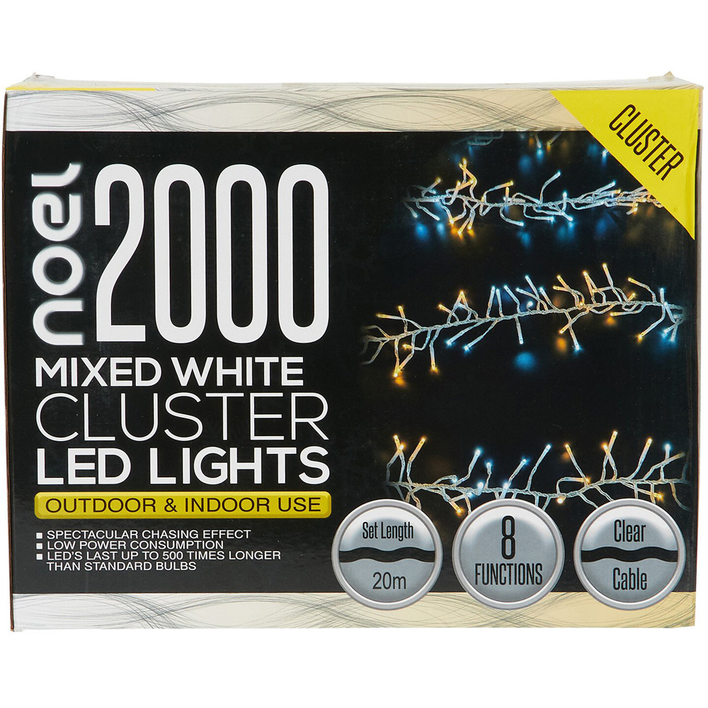 2000 Cluster LED Lights Mixed White - White Image 4