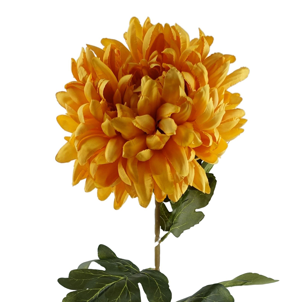 Leaf Gold Reflex Chrysanthemum Single Stem Artificial Flower 6 Pack Image 3