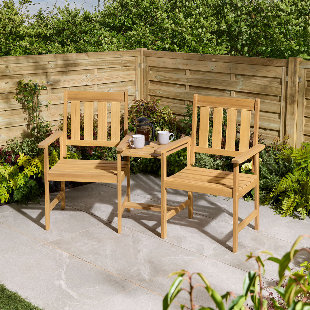Rowlinson Brighton 2 Seater Eucalyptus Wood Companion Seat Image 5