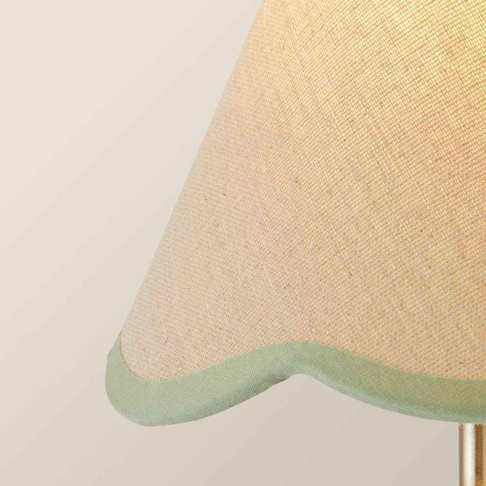 ValueLights Florie Green Linen Scallop Trim Mini Lamp Shade Image 5