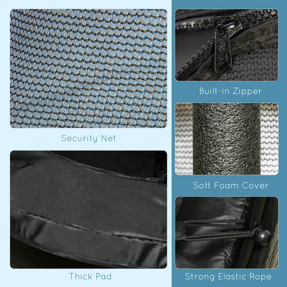 Tommy Toys Kids 4.6ft Black Trampoline with Safety Enclosure Image 6