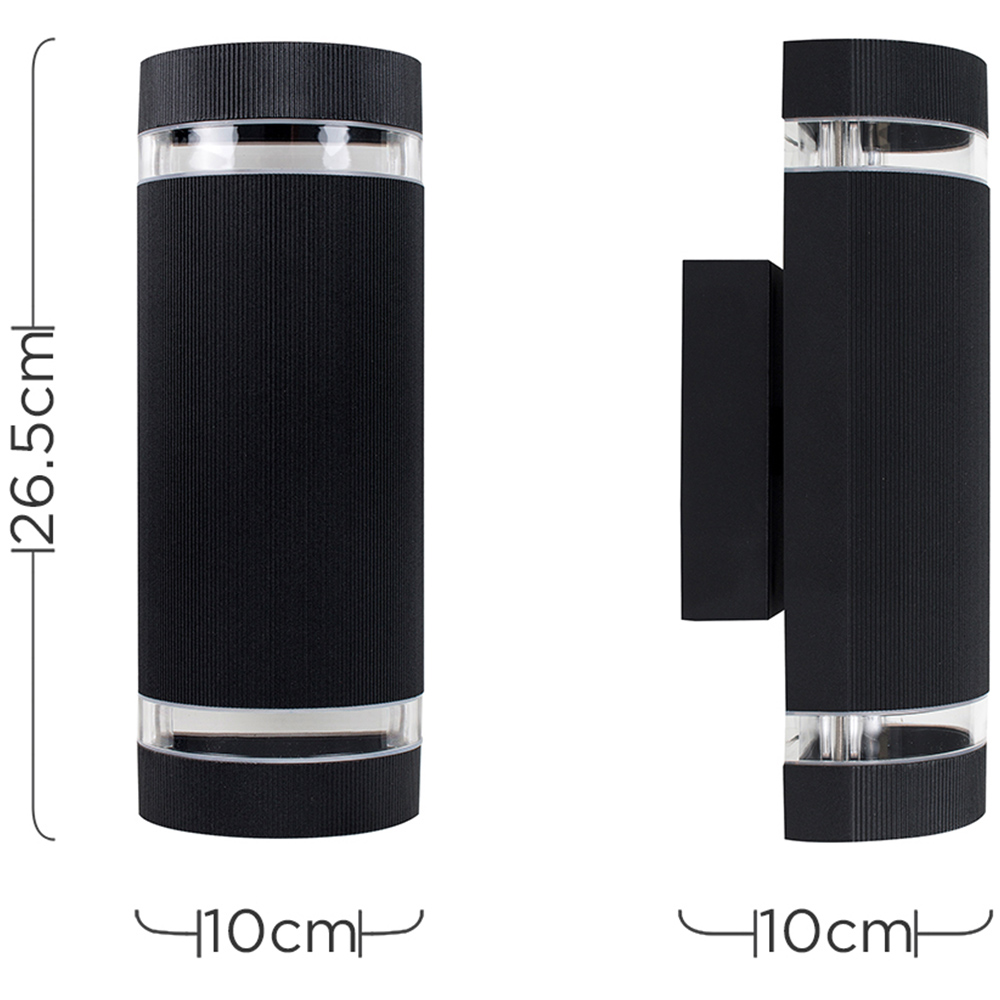 ValueLights Ryston Black Cool White Bulb Wall Up-Down Light Image 7