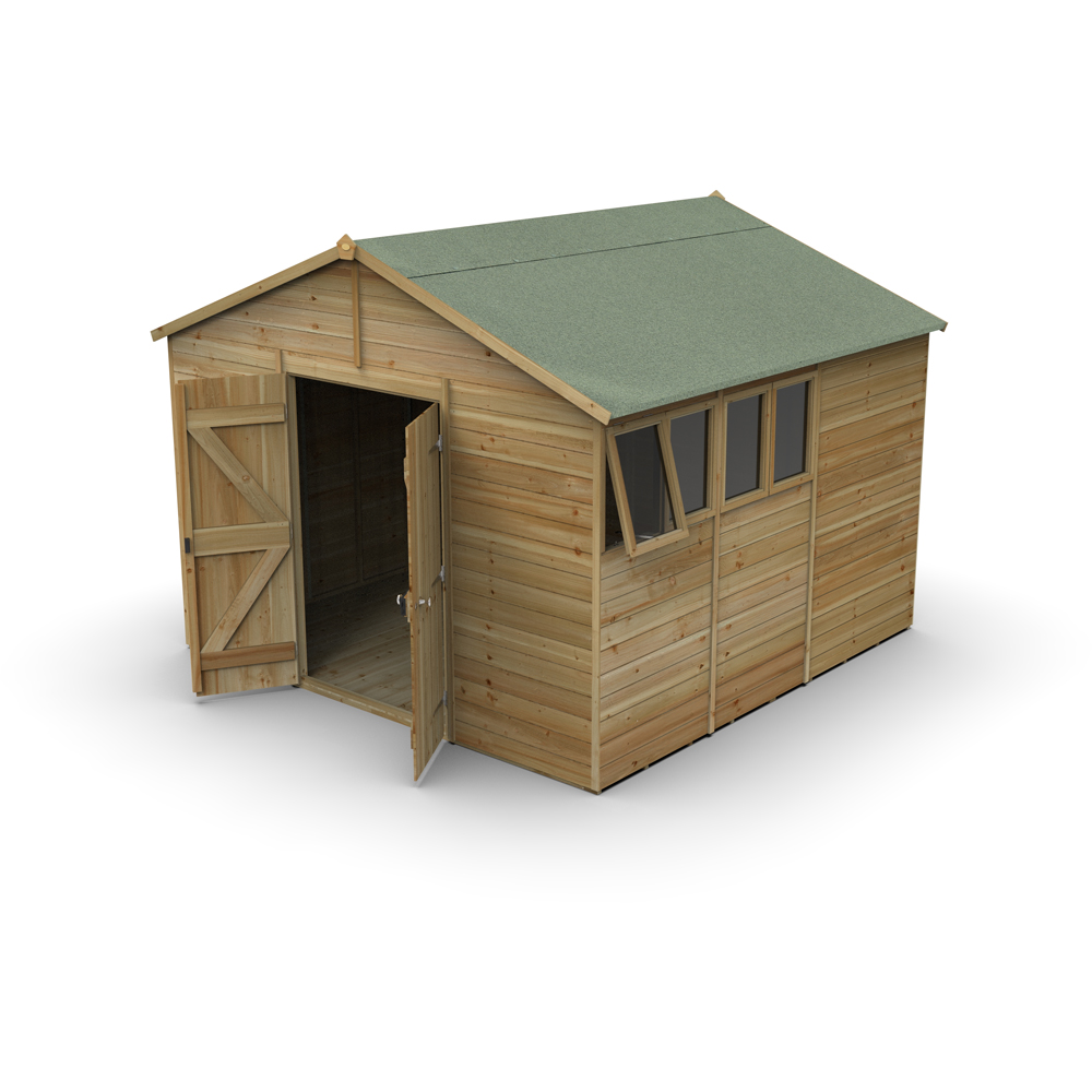 Forest Garden Timberdale 10 x 10ft Single Opening Apex Shed Image 3