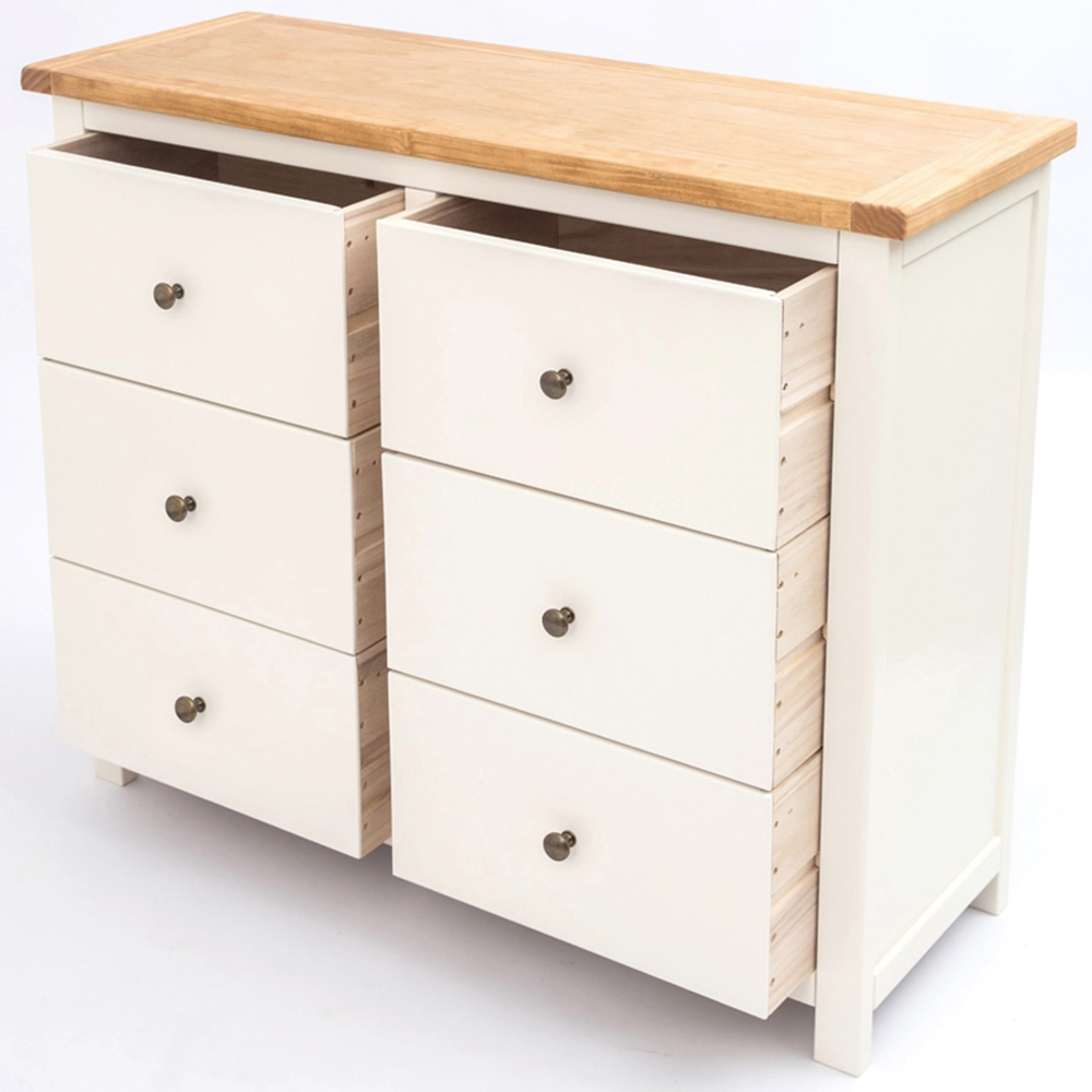 Cabinet Bits Maggiori 6 Drawer White Brass Knob Chest of Drawers Image 5