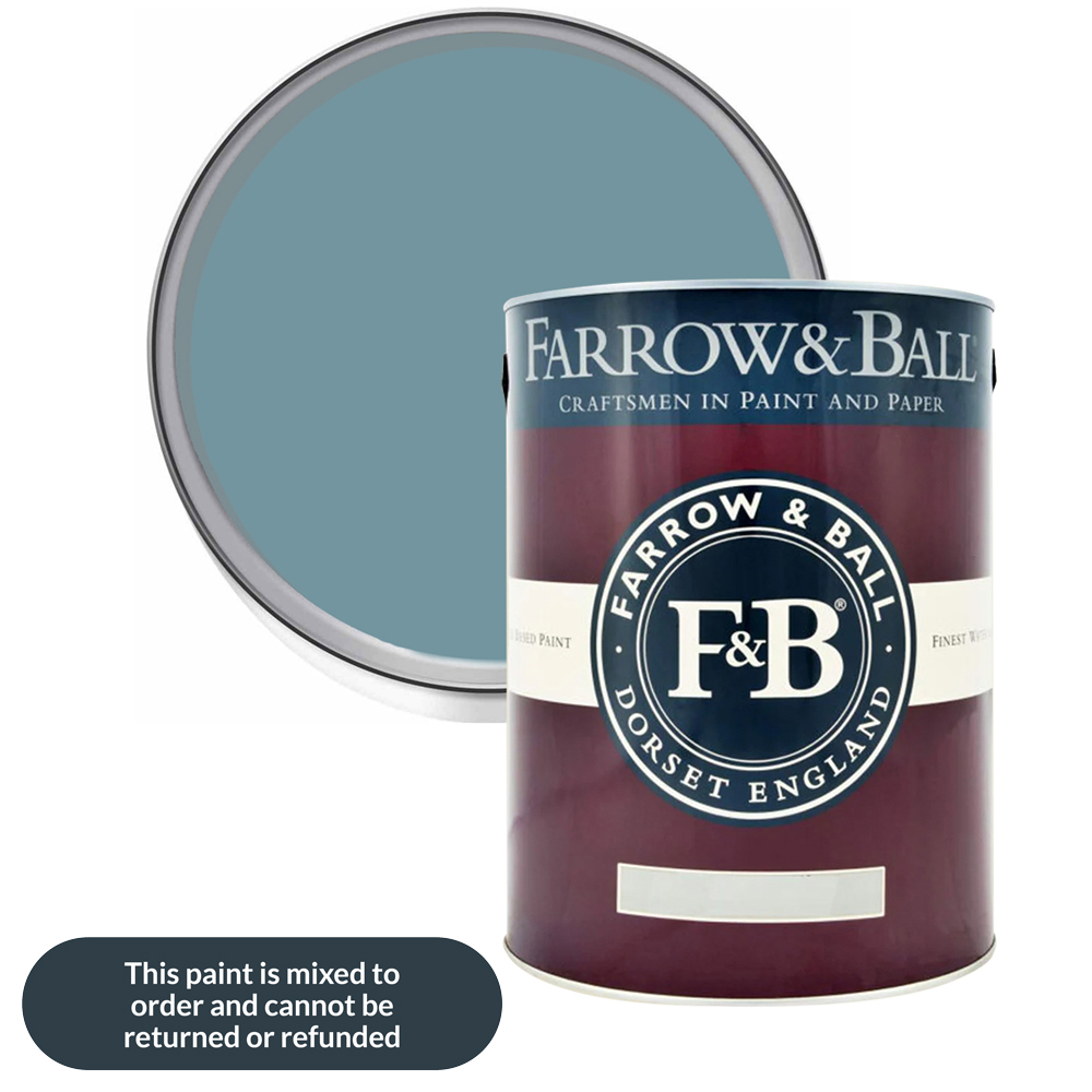 Farrow & Ball Modern Eggshell Stone Blue Satin Paint 5L Image 1