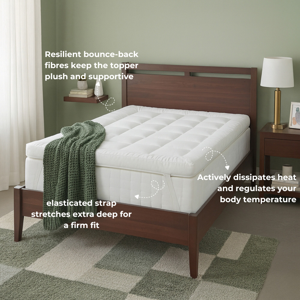 MHG Living Super King Size Hollowfibre Mattress Topper Image 6