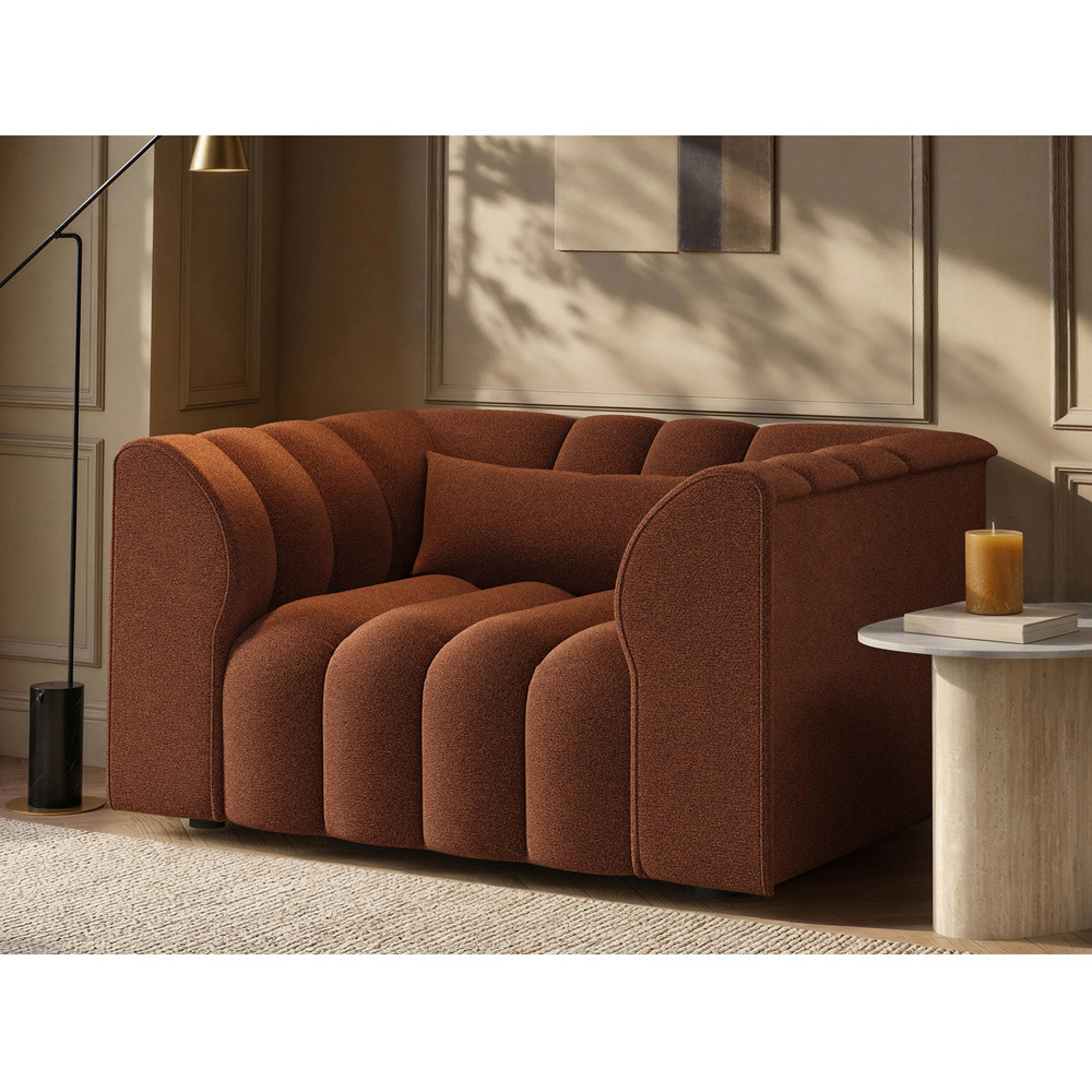 SOLACE+CO Halle Burnt Orange 2 Seater Loveseat Sofa Image 4