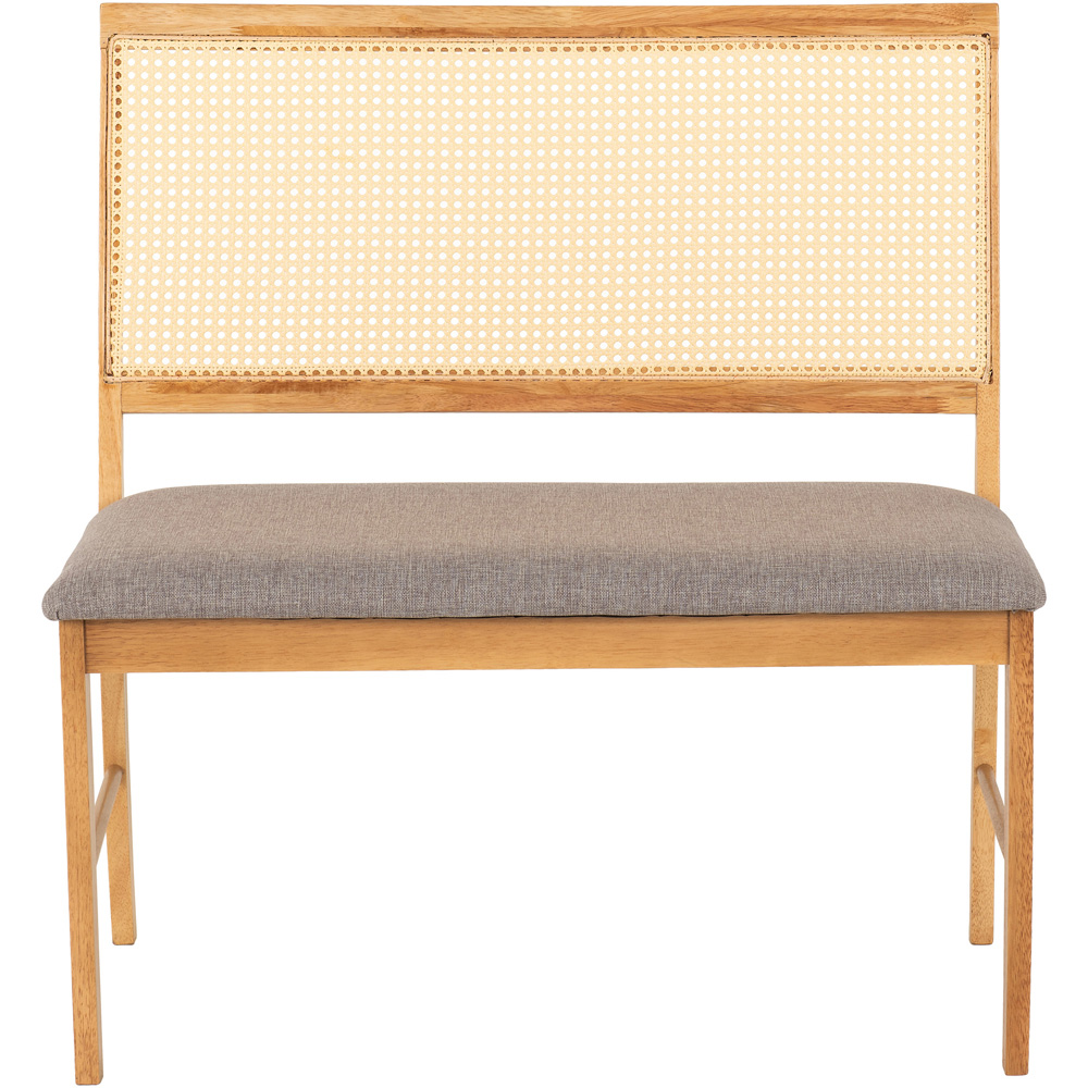 Seconique Ellis 2 Seater Grey Fabric Oak Effect Dining Bench Image 3