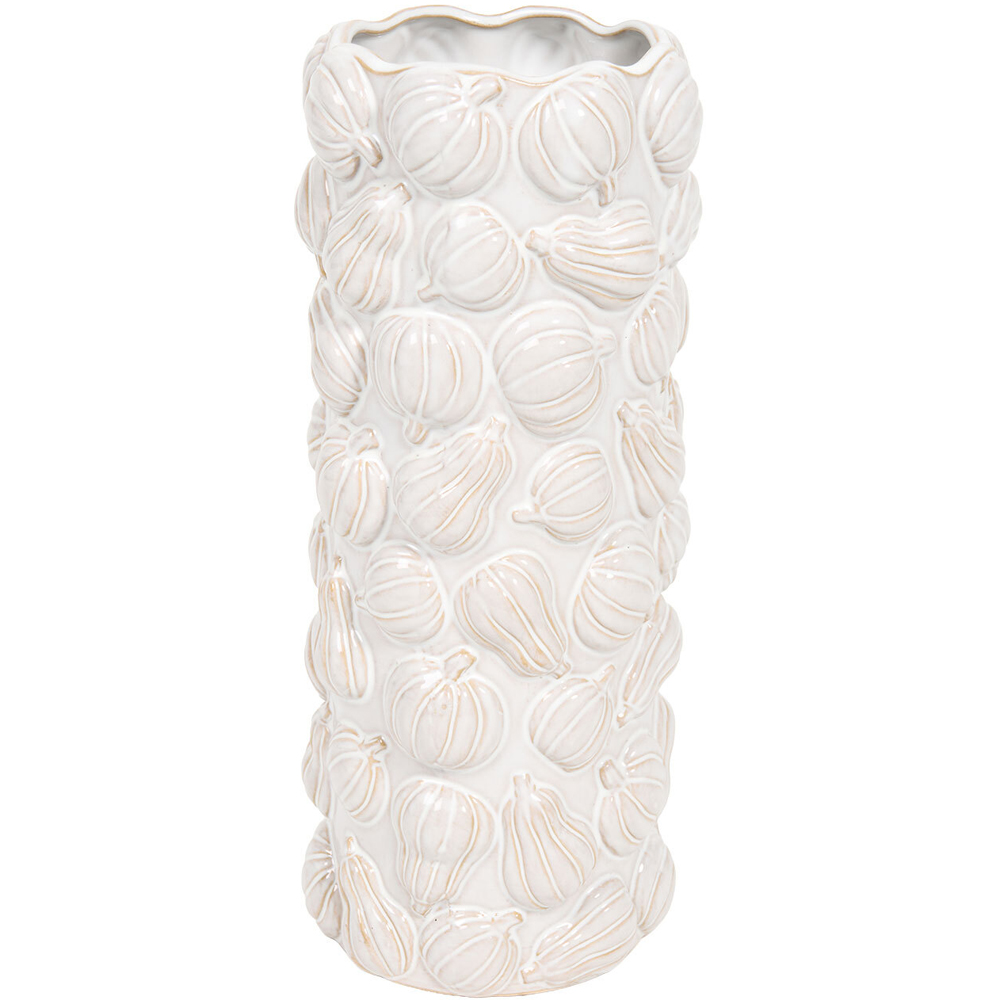Pumpkin Reactive Glaze Vase White Image 4