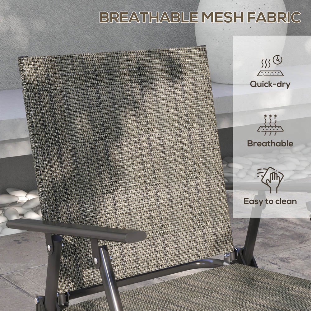 Outsunny 4 Seater Mixed Brown Mesh Fabric Lounge Set with Table Image 4