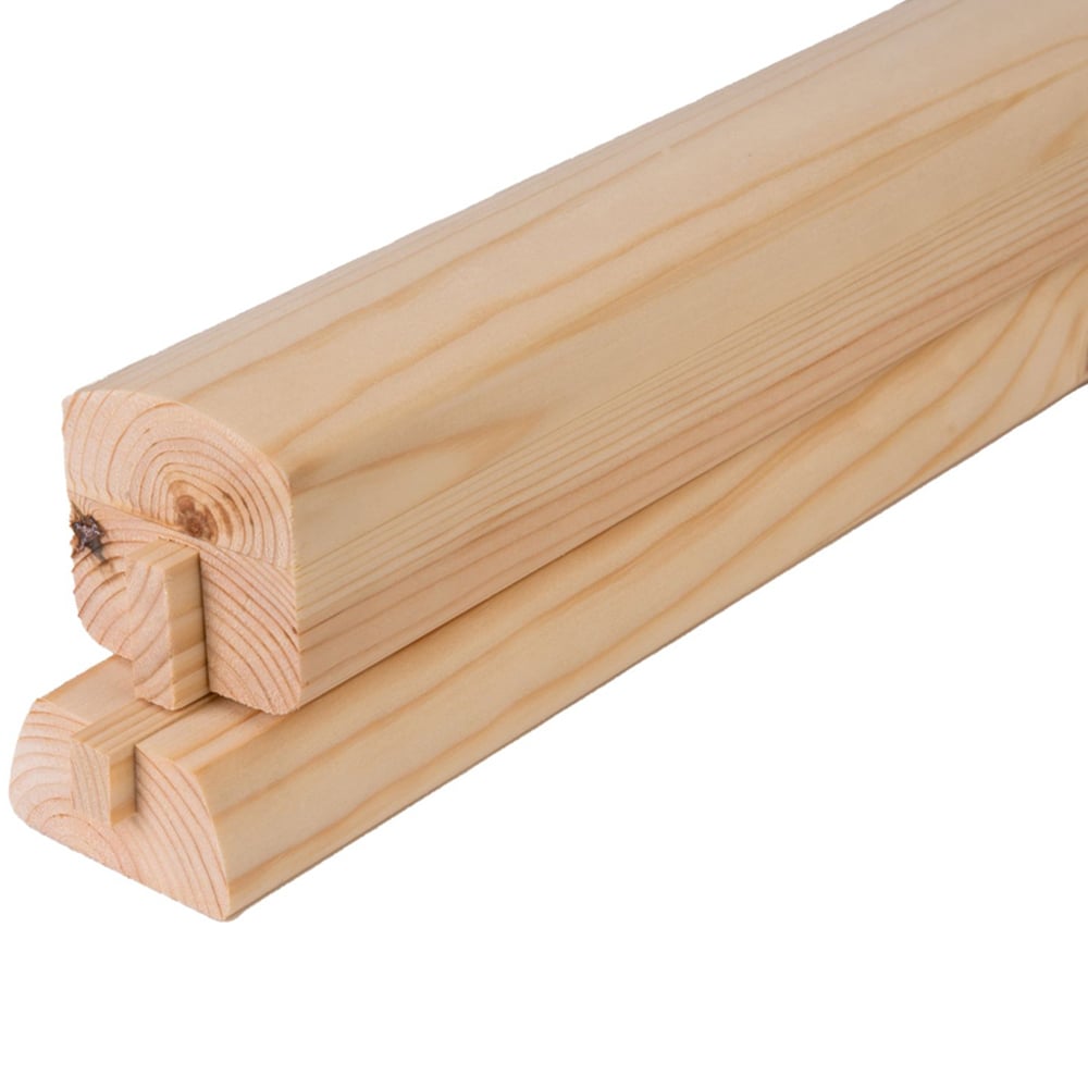 ​Blueprint Joinery Curved Pine Handrail and Base Rail Set for Glass Panel 1.8m Image 1