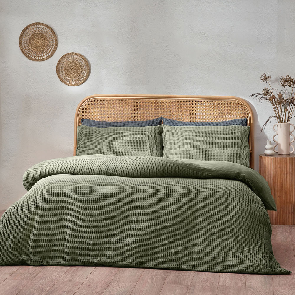 Yard Double Eucalyptus Chunky Waffle Duvet Set Image 1