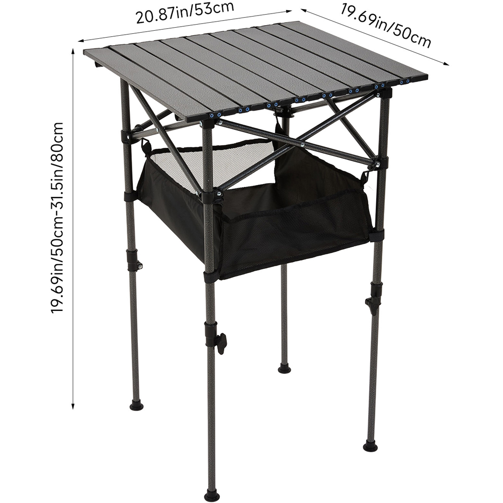 Living and Home Black Square Portable Folding Camping Table Image 8