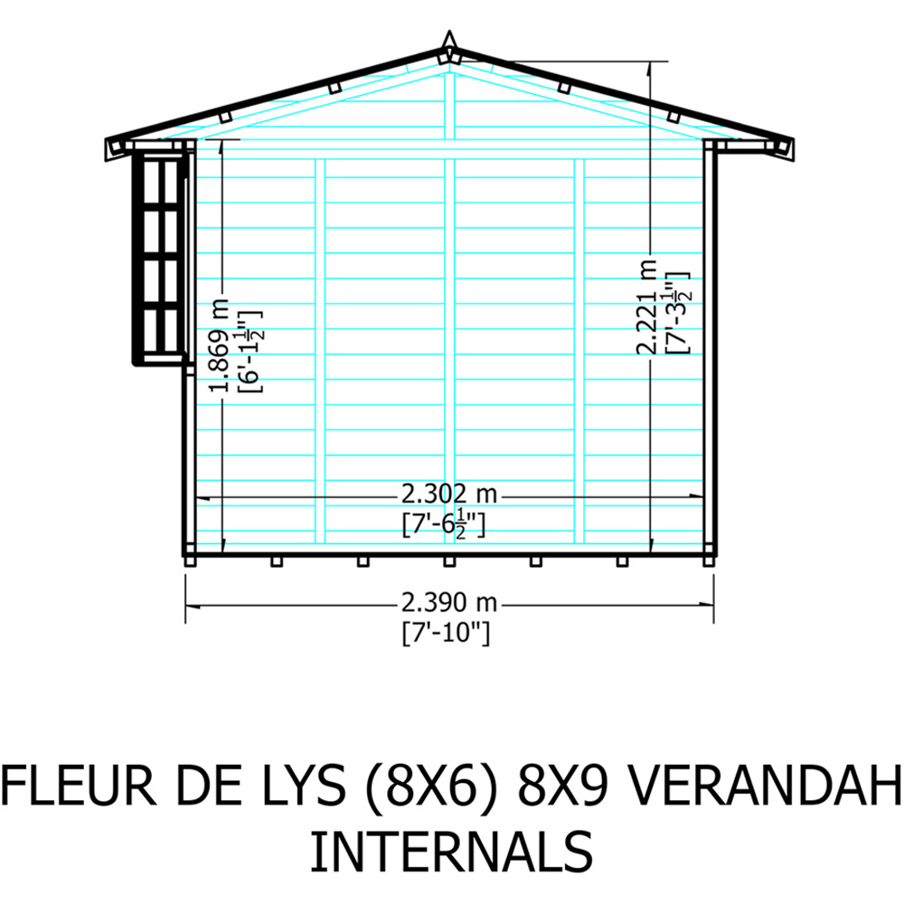 Shire Fleur De Lys 8 x 9ft Double Door Shiplap Apex Summerhouse Image 4