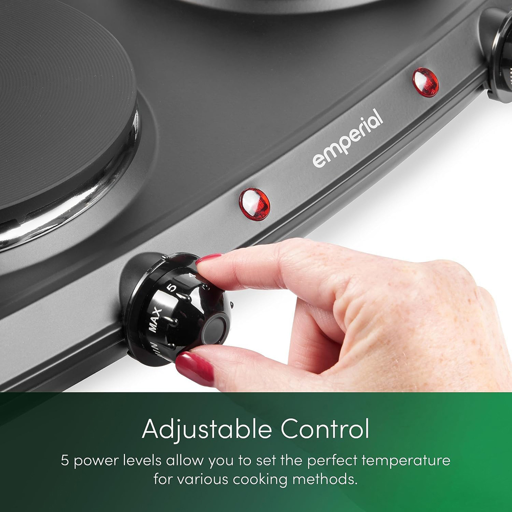 Emperial EM-DP-B2 Double Hotplate Portable Camping Electric Hob Image 5