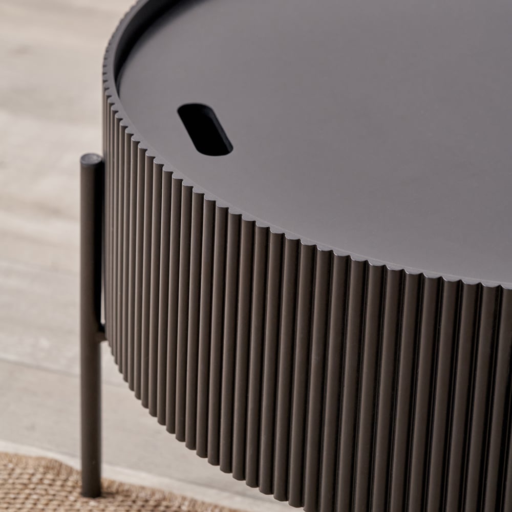 Pacific Lifestyle Henderson Black Wood and Black Metal Storage Coffee Table Image 3